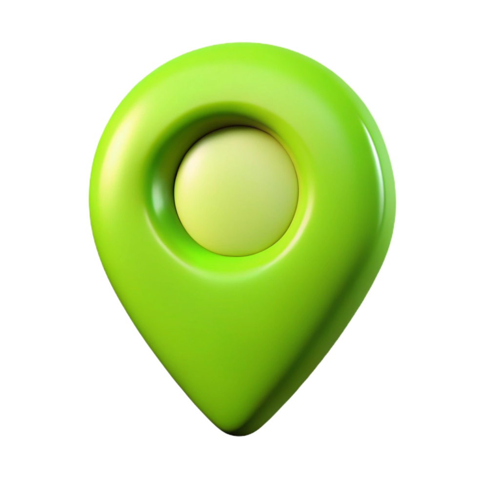 Glossy Lime Map Pointer with Center png