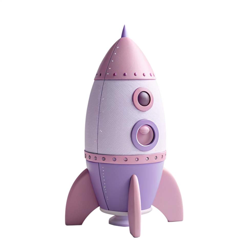 Cartoonish 3D Rocket Model png