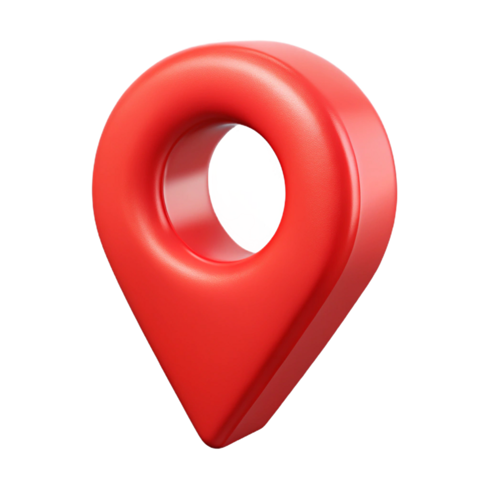 Glossy Map Pointer, Location Pin, High Angle Perspective png
