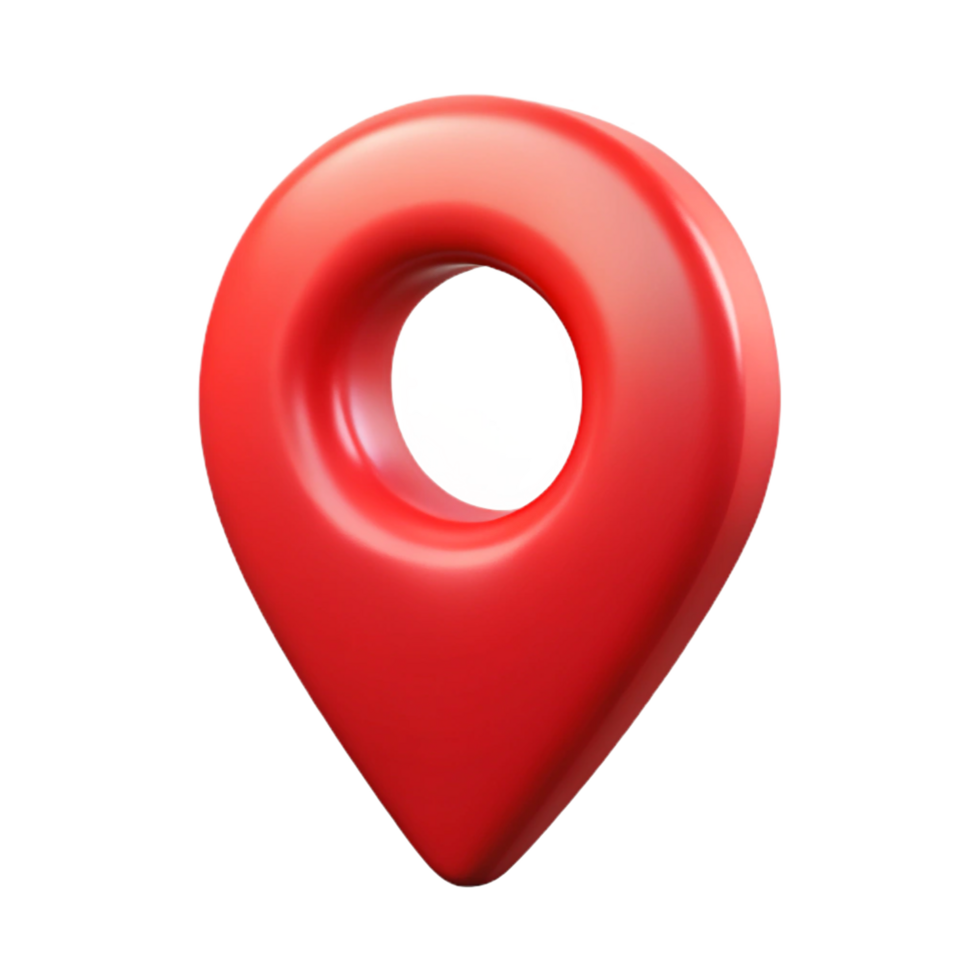 Glossy Location Pointer, Realistic 3D Style Object on, Shiny Details png