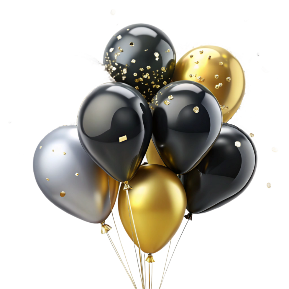 Elegant Balloons with Confetti png