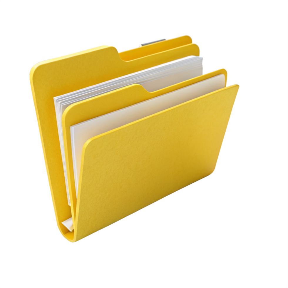 Folder with Papers, Tabbed Dividers Inside, Bright png