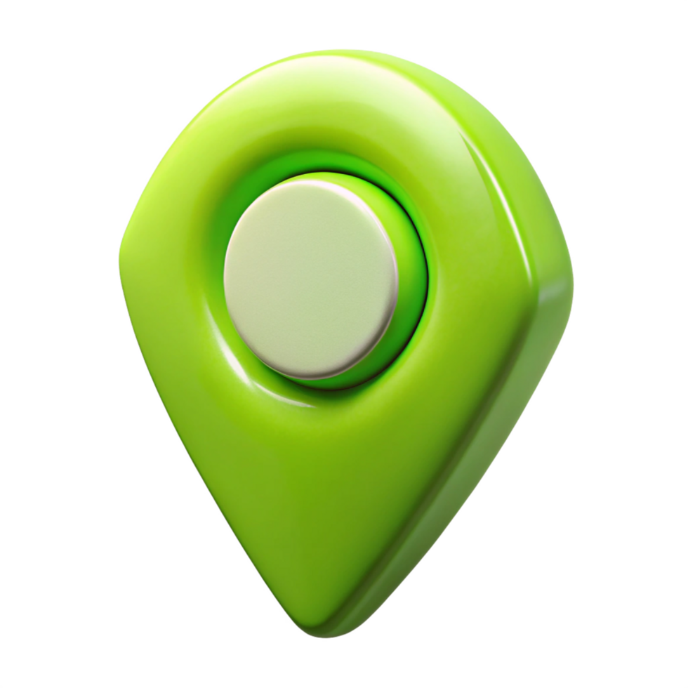 Glossy Location Pointer with Round Button Modern 3D Pin png