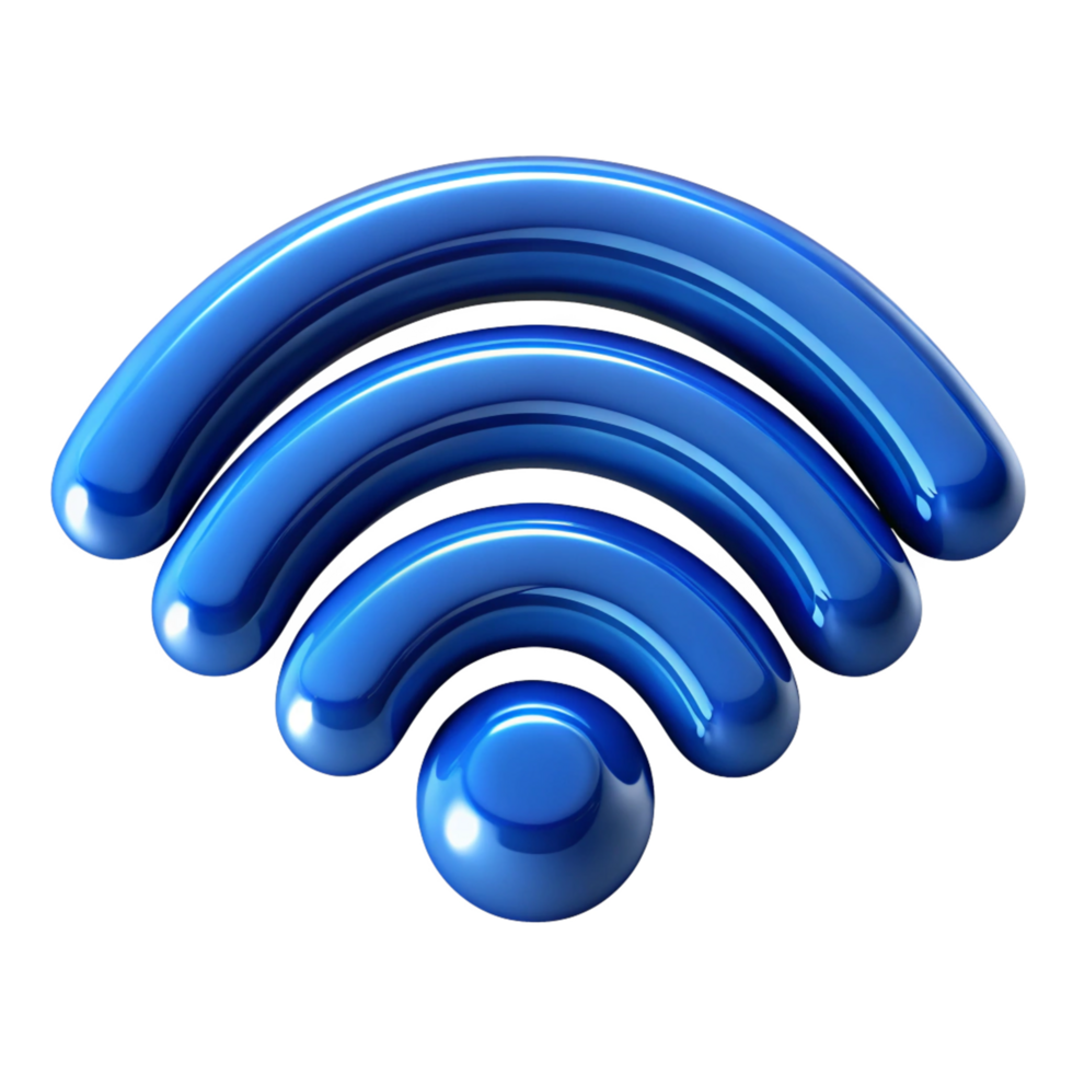 Glossy Wi-Fi Symbol Three Arcs and Base png