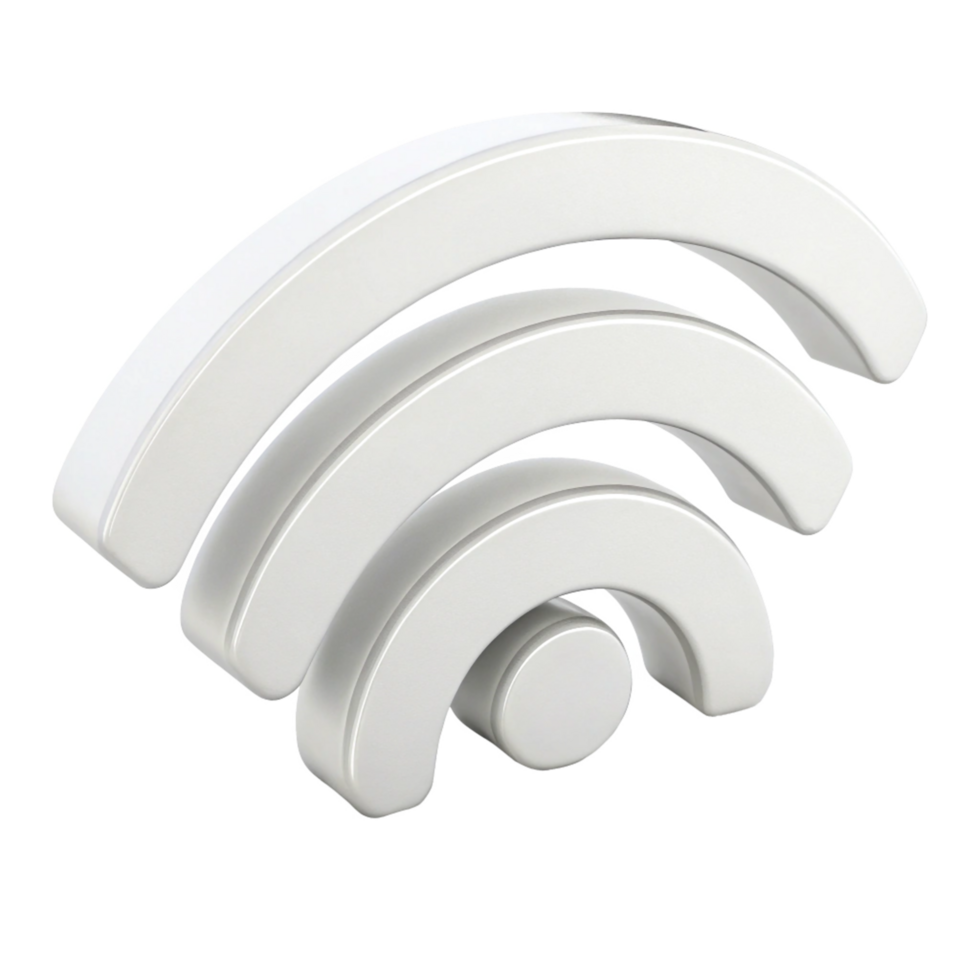 Glossy Wireless Signal 3D Rendering, Technology, Modern Design png