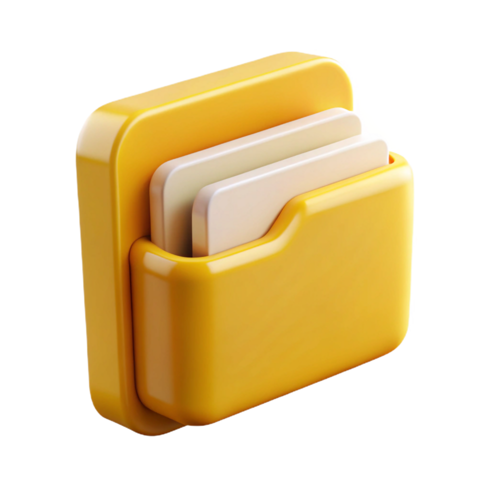 Glossy Plastic Folder with Paper Documents Inside png