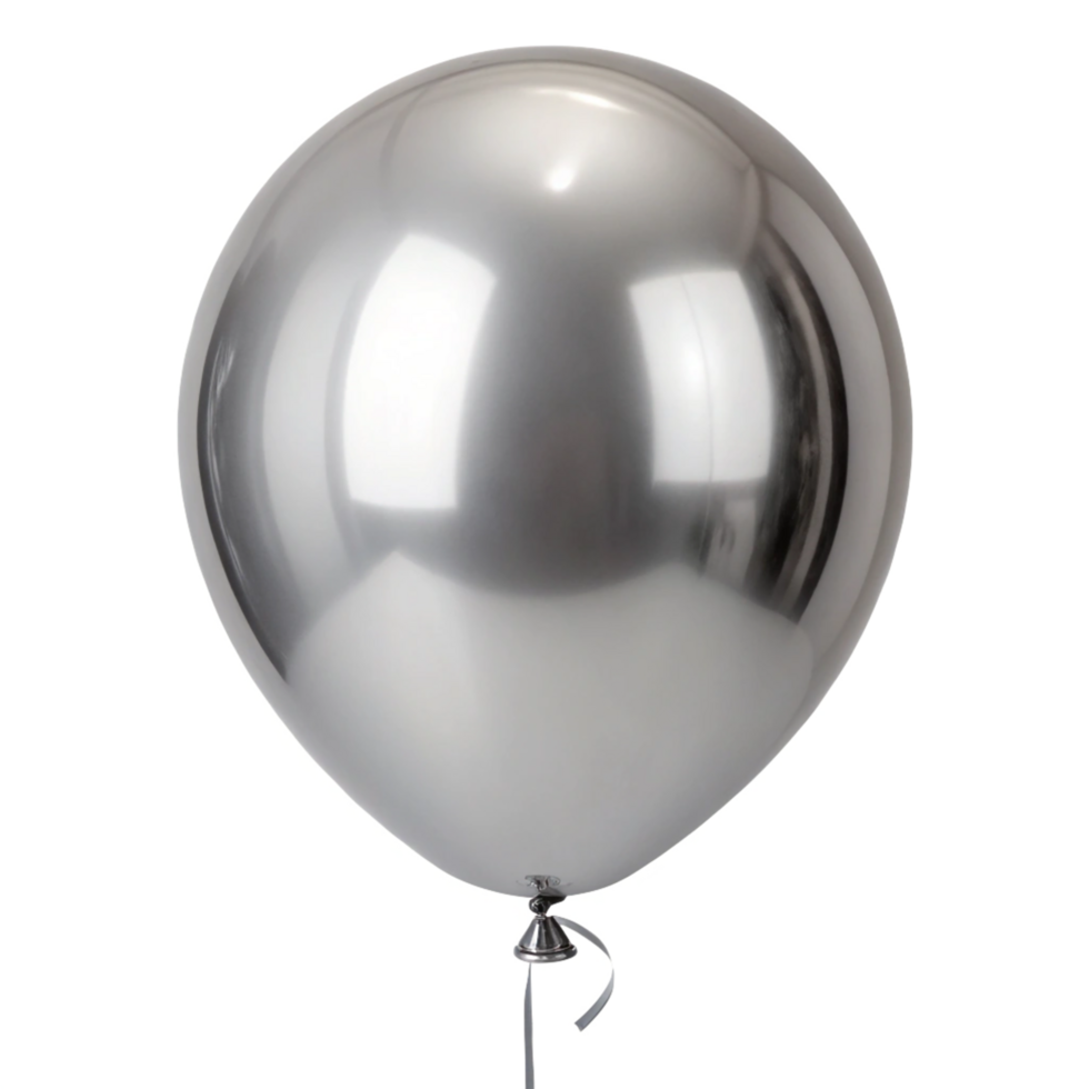 Metallic Balloon, Round Shape with Reflective Surface, png