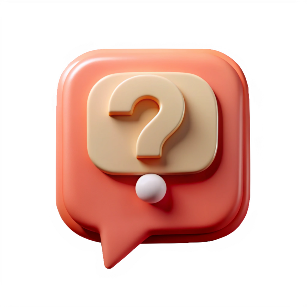 Question Mark Icon Inside 3D Speech Bubble Shape, Scheme png
