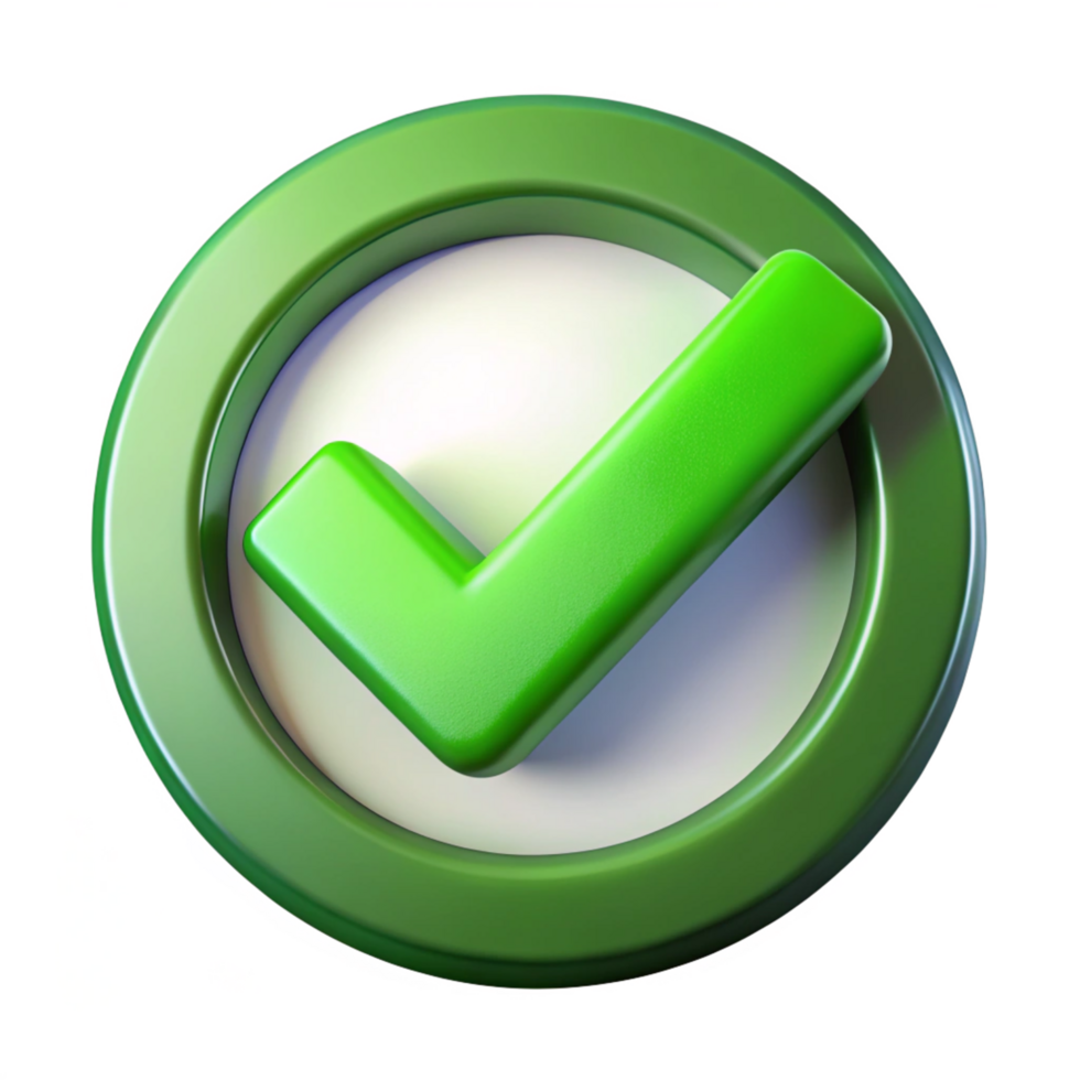 Glossy Check Mark in Circle Approval, Success, Positive, png