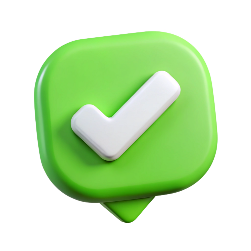 Shiny Rounded Square with White Checkmark png