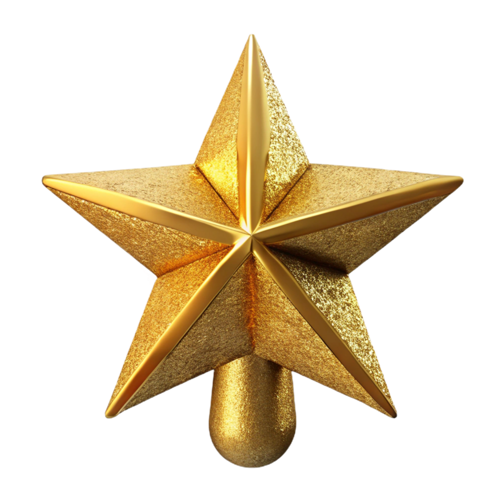 Golden Star Ornament, Metallic Texture, Shining Object Five Pointed Star png