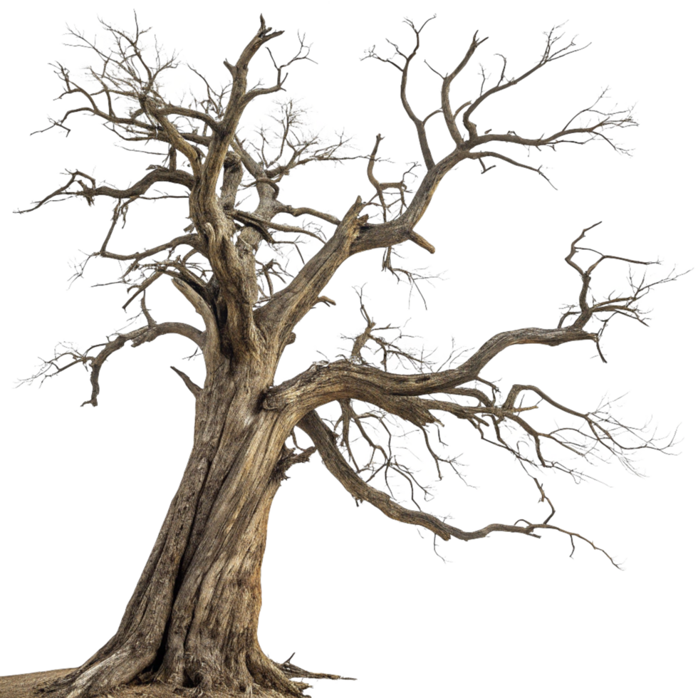 Old Growth Textured Tree, Aged Twisted Branches Detail png