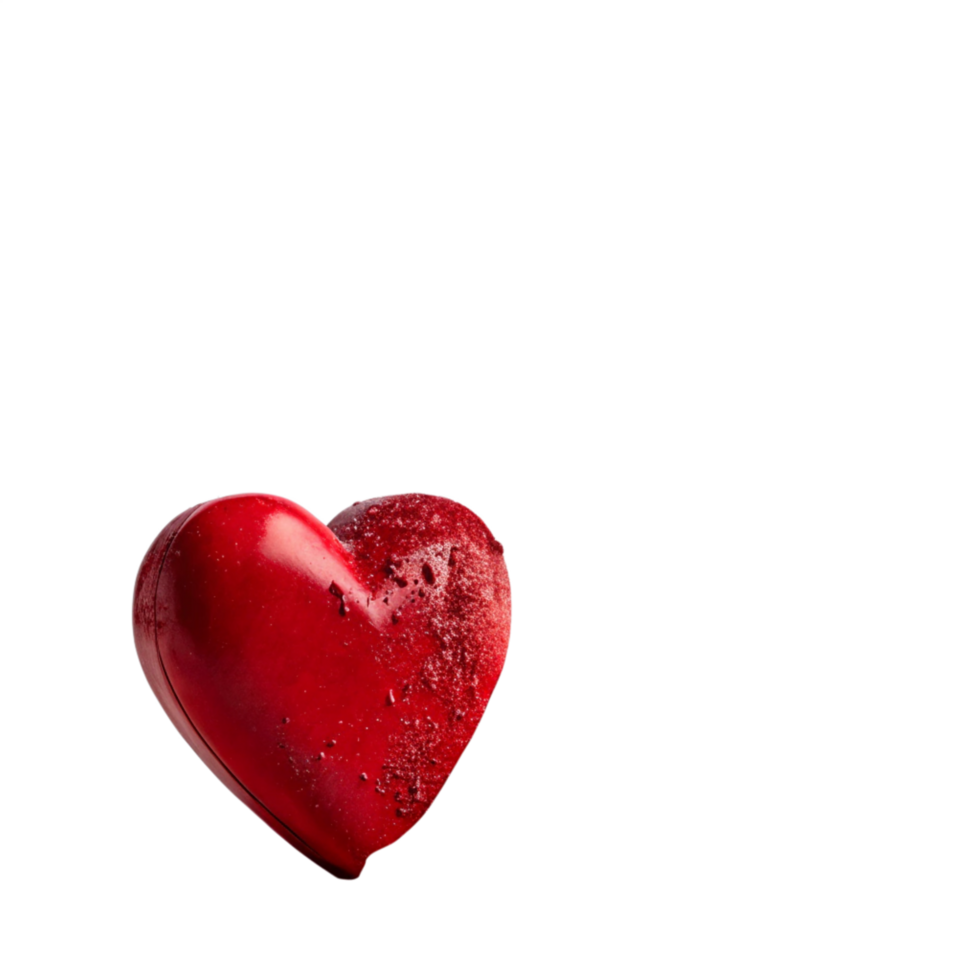 Red Heart Shape Detail, Partially Coated with Texture png