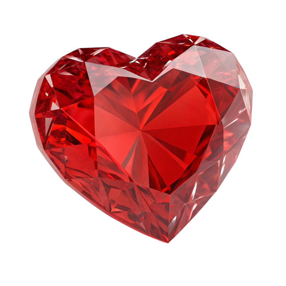 Shiny Red Ruby Heart Shape, Love Symbol, Gemstone png