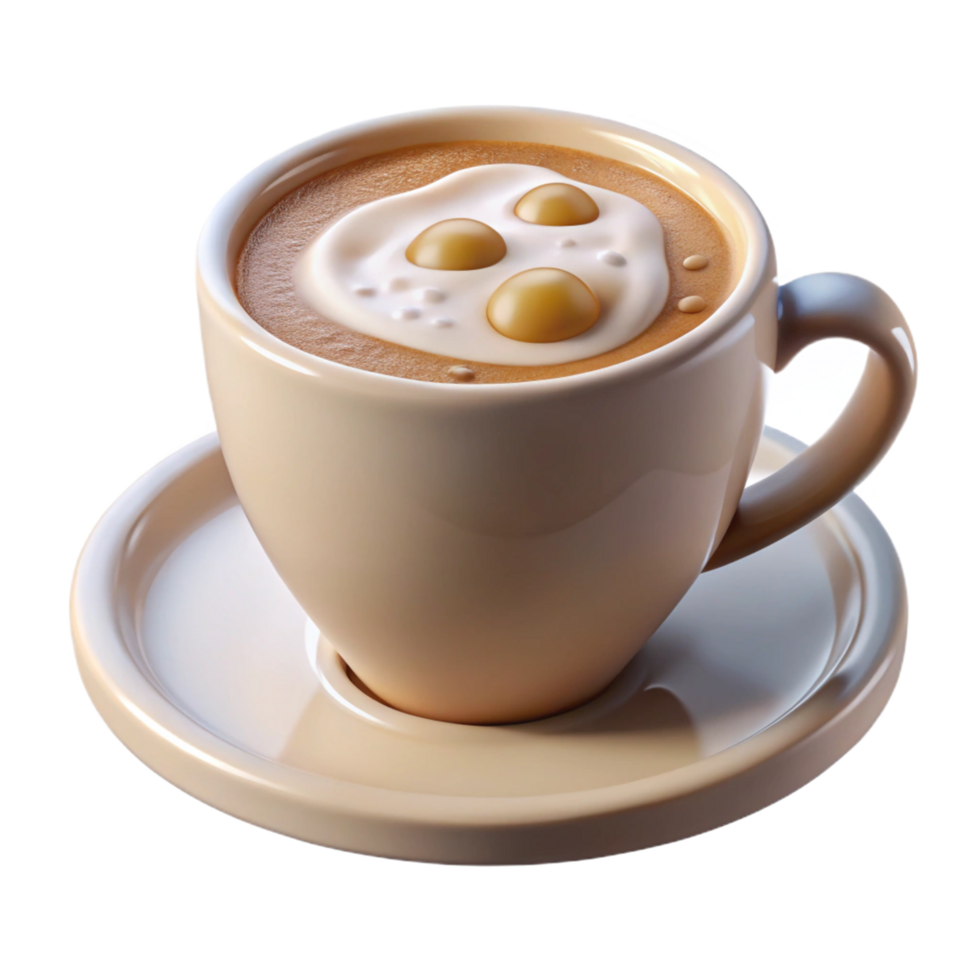 Stylized Mug of Coffee with Cream and Honey, Soft Lighting png