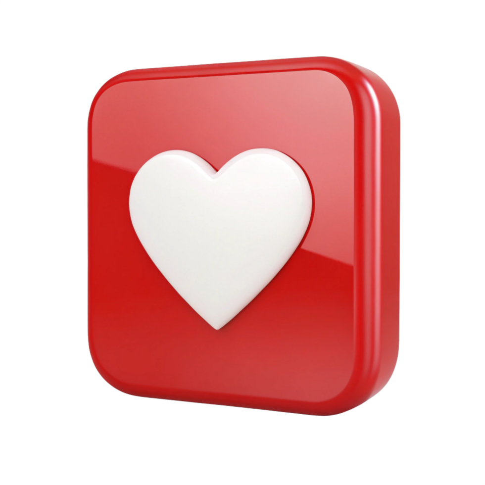 3D Rendering on Red Square, Glossy Surface, Clean Aesthetic png