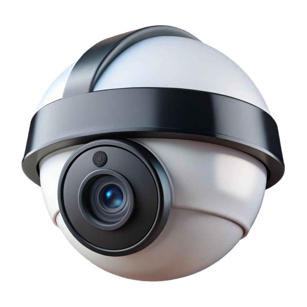 3D Rendering Dome Security Camera, Sphere, Ring, Lens, Surveillance, Tech png
