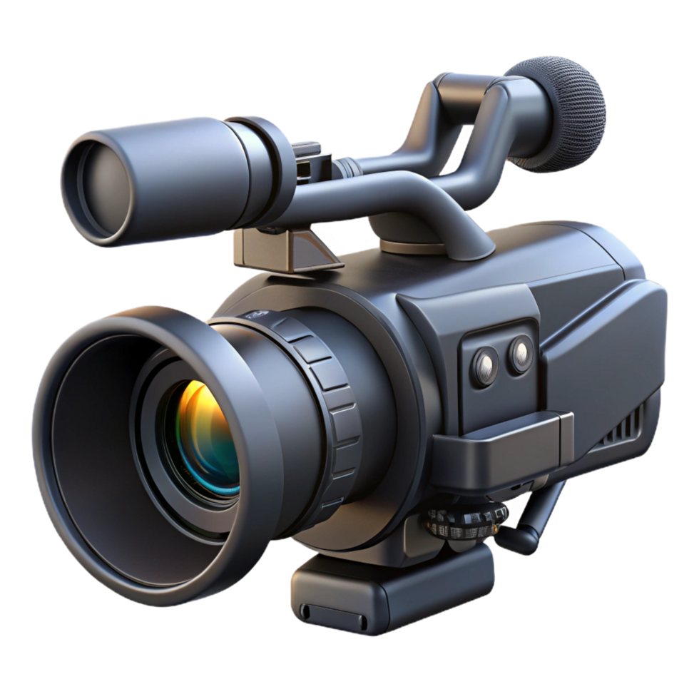 Detailed Of Professional Camcorder with Microphone png
