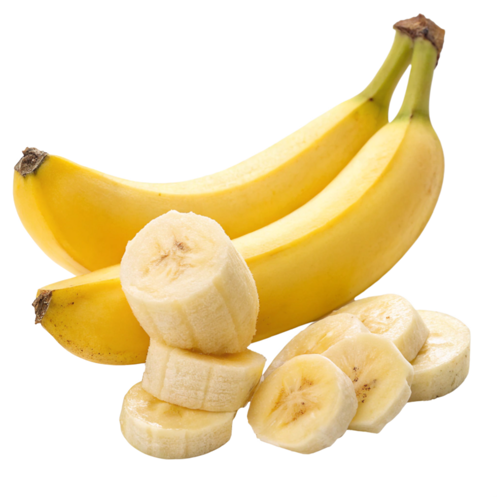 Fresh Yellow Bananas and Slices, Tropical Fruit Composition png