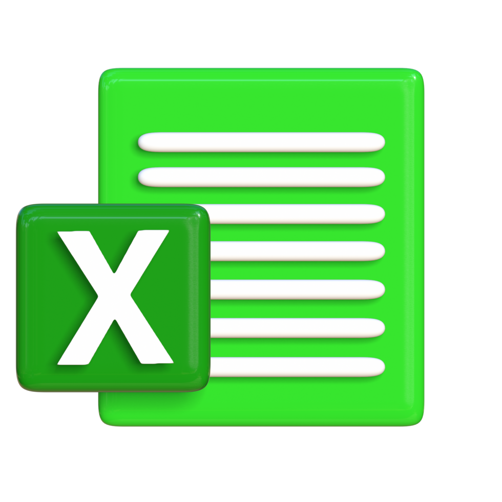 3D icon from Microsoft Excel. Suitable for presentation media, template design, brochures, promotional media and advertising png