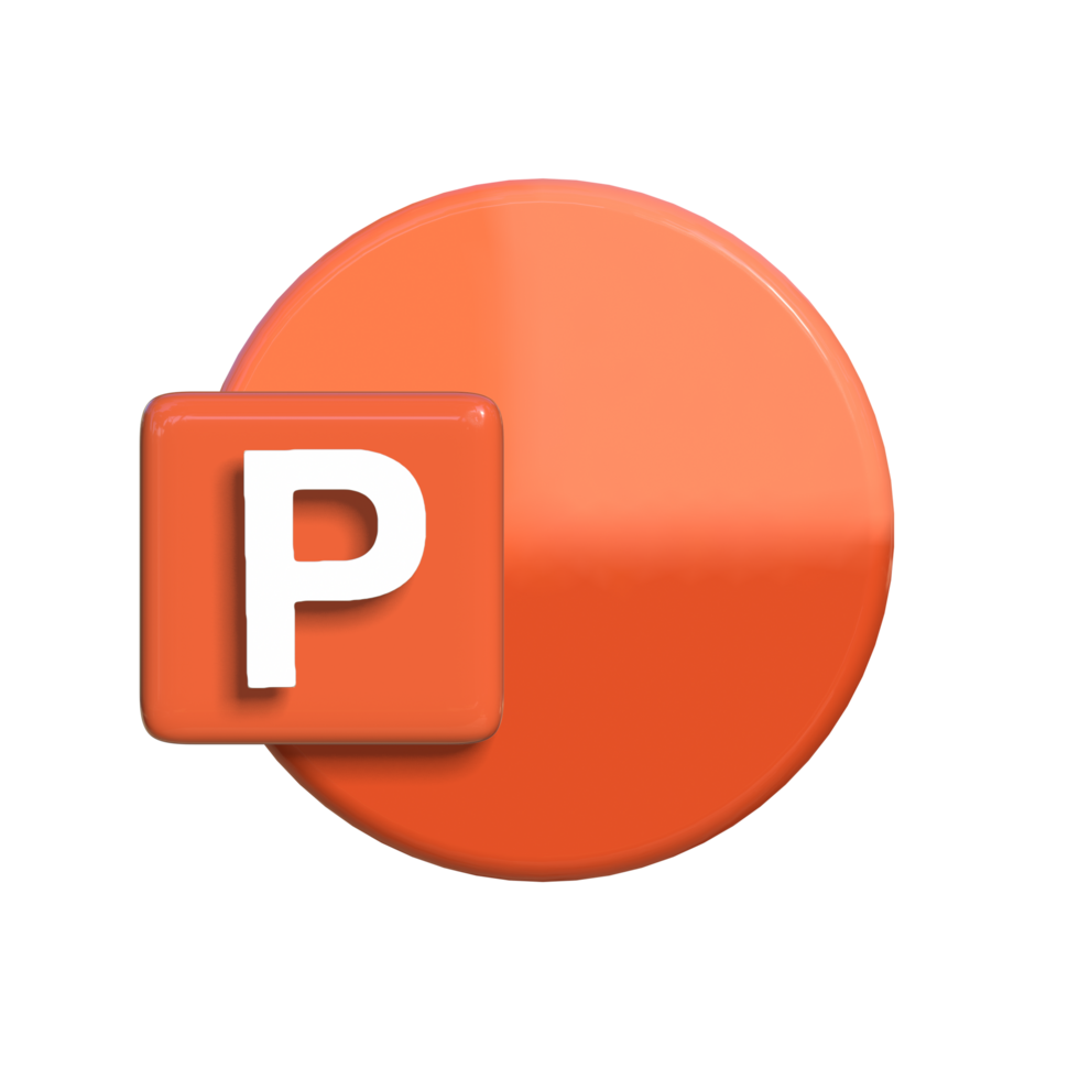 3D icon from microsoft powerpoint. Suitable for presentation media, template design, brochures, promotional media and advertising png