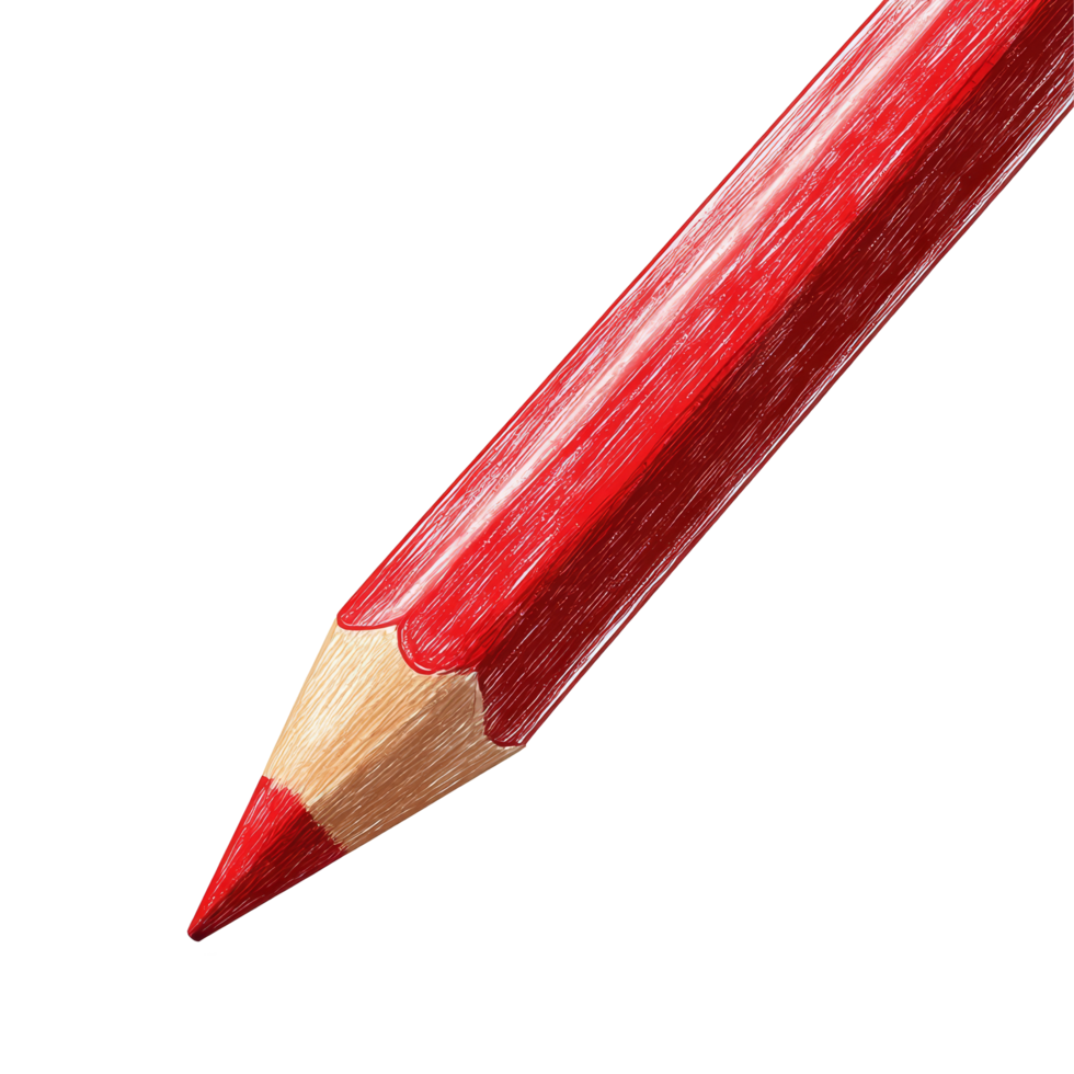 A vibrant red handdrawn pencil creating a textured line on a blank background showcasing artistic expression, red hand drawn pencil arrowtextured scribble line design isolated on transparent png