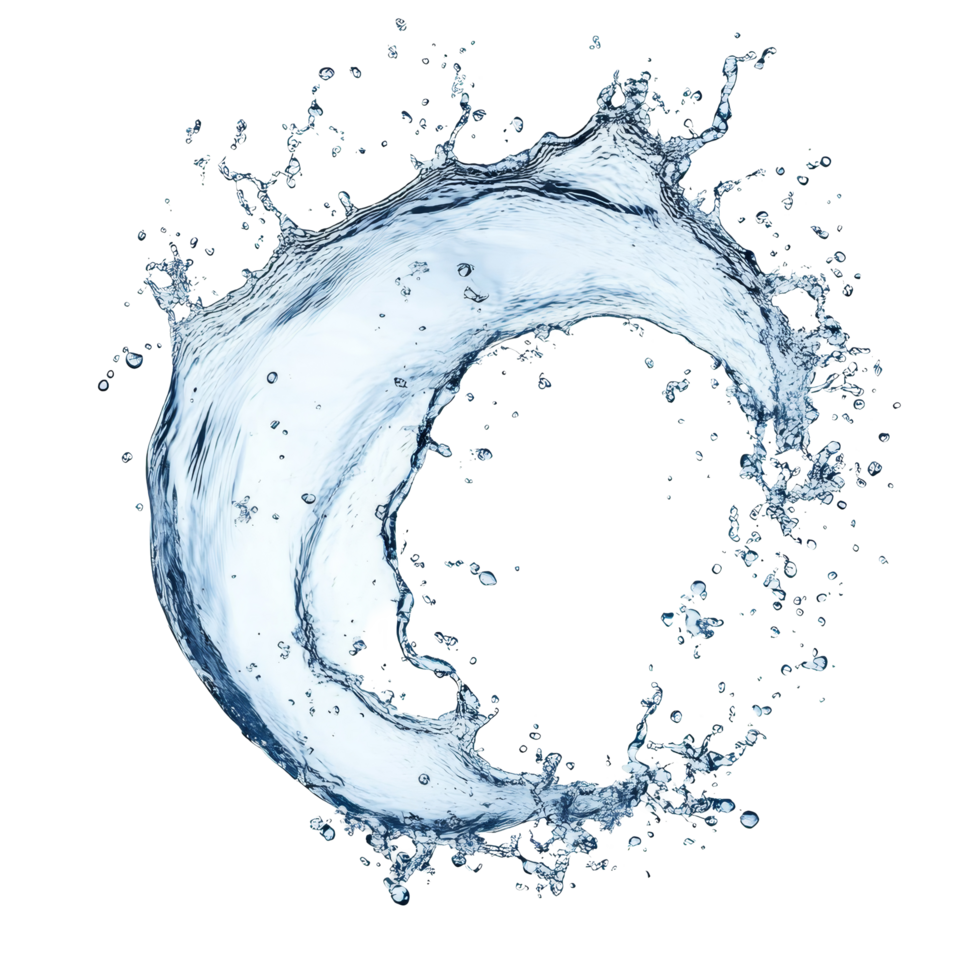 Captivating curve of water splash isolated against a clean backdrop, showcasing dynamic motion and crystal clarity, Curve water splash isolated png