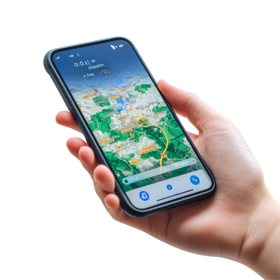 Local Lodz Poland weather forecast application displayed on a smartphone in May with detailed atmospheric, Lodz, Poland May 14 2025 Weather forecast application, mobile app in hand isolated on png