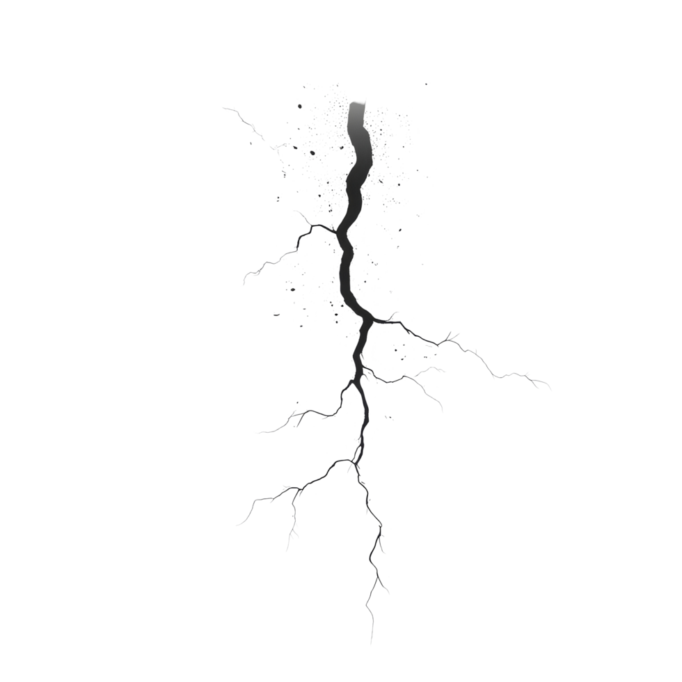 Realistic high voltage lightning bolt effect creating dramatic energy on a plain background, High Voltage Power Realistic Lightning Bolt Effect on transparent background Instant Download png