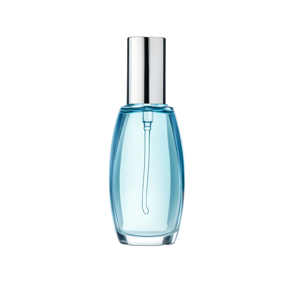 Small fluid cosmetic bottle with a sleek design isolated on a transparent background for beauty and skincare applications, small fluid cosmetic bottle isolated on a transparent background png
