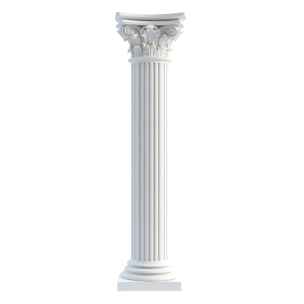 Elegant transparent column isolated on a clean transparent background showcasing classical architectural design features, Render Column isolated on transparent background on transparent background png