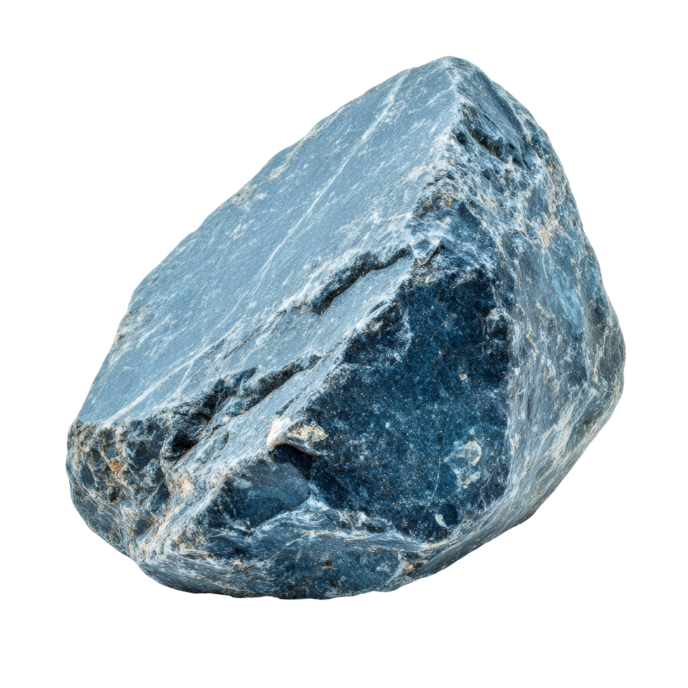 A stunning blue transparent transparent stone on a clean transparent background highlights its beauty, Blue color stone on a transparent background. Stone transparent background png
