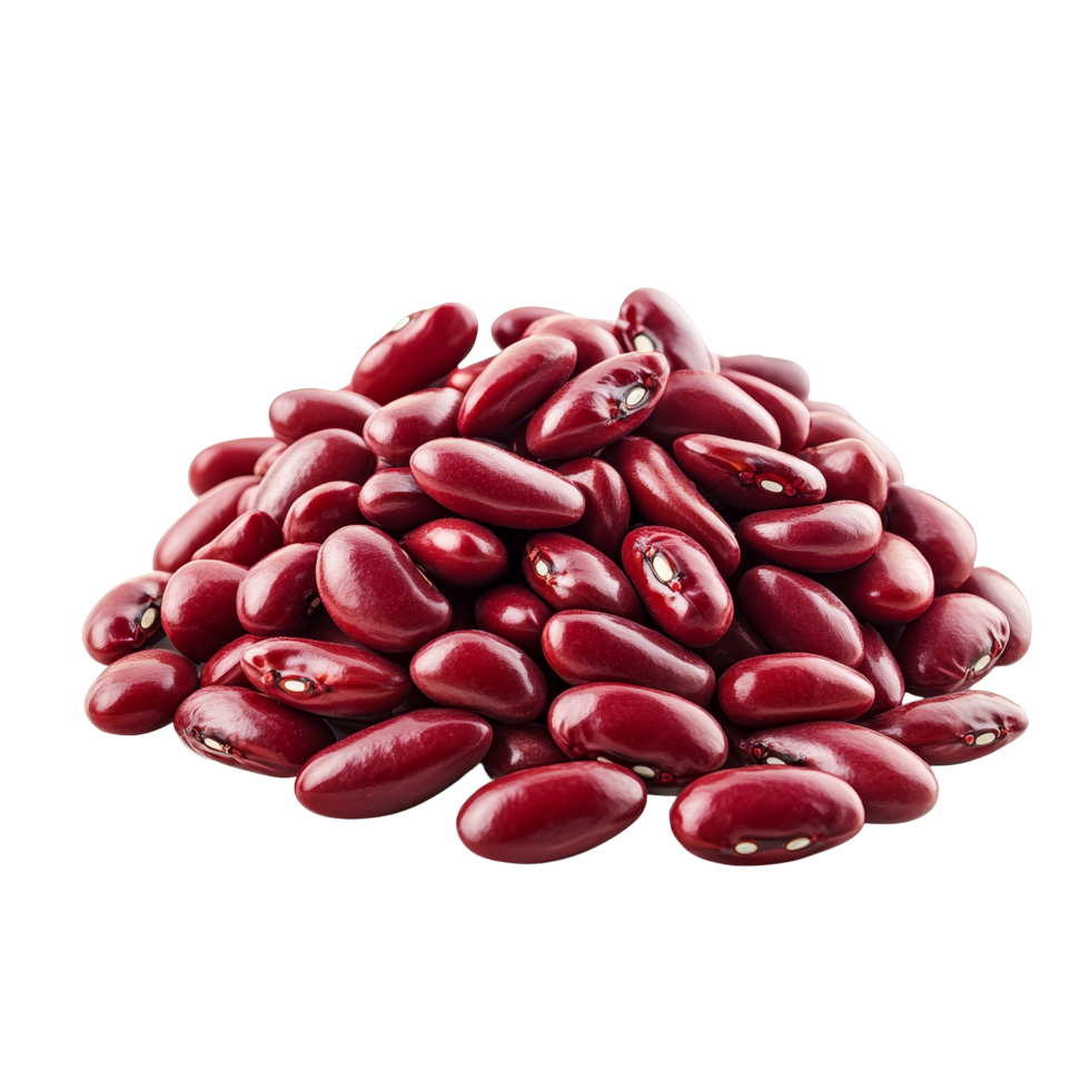 A heap of red kidney beans isolated on a pristine transparent background for culinary uses and health benefits, Heap of red kidney beans isolated on transparent background png