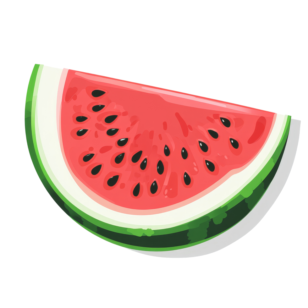 Fresh watermelon slice on a clean transparent background, showcasing vibrant colors and juicy texture for summer enjoyment, Fresh watermelon fruit on a transparent background png