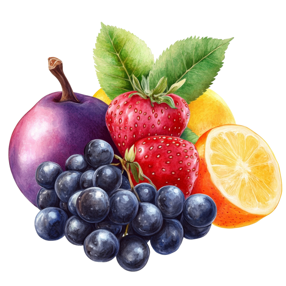 A vibrant assortment of fresh fruits on a transparent background, showcasing colors and textures of natures bounty, Guava fruit isolated on ransparent transparent background png