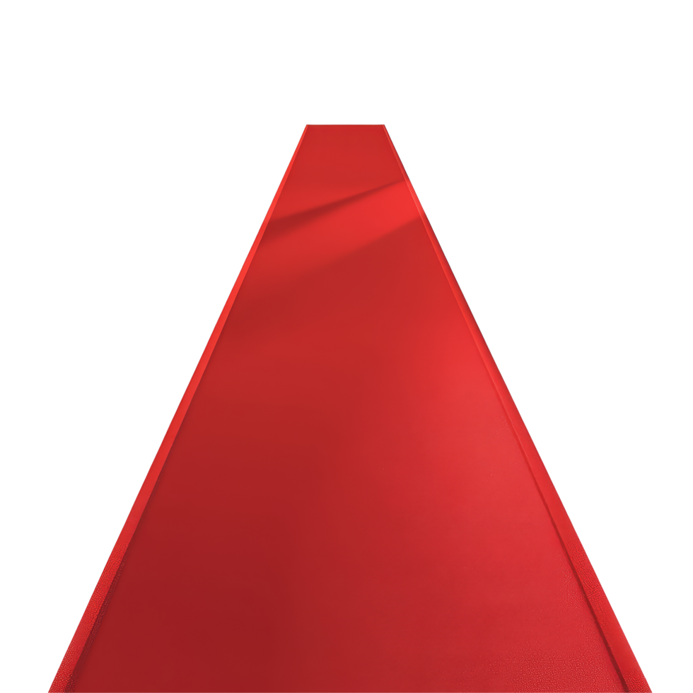 A bright red carpet rolled out in a pristine environment casting a soft shadow in daylight, red carpet, file of isolated object with shadow on transparent background png