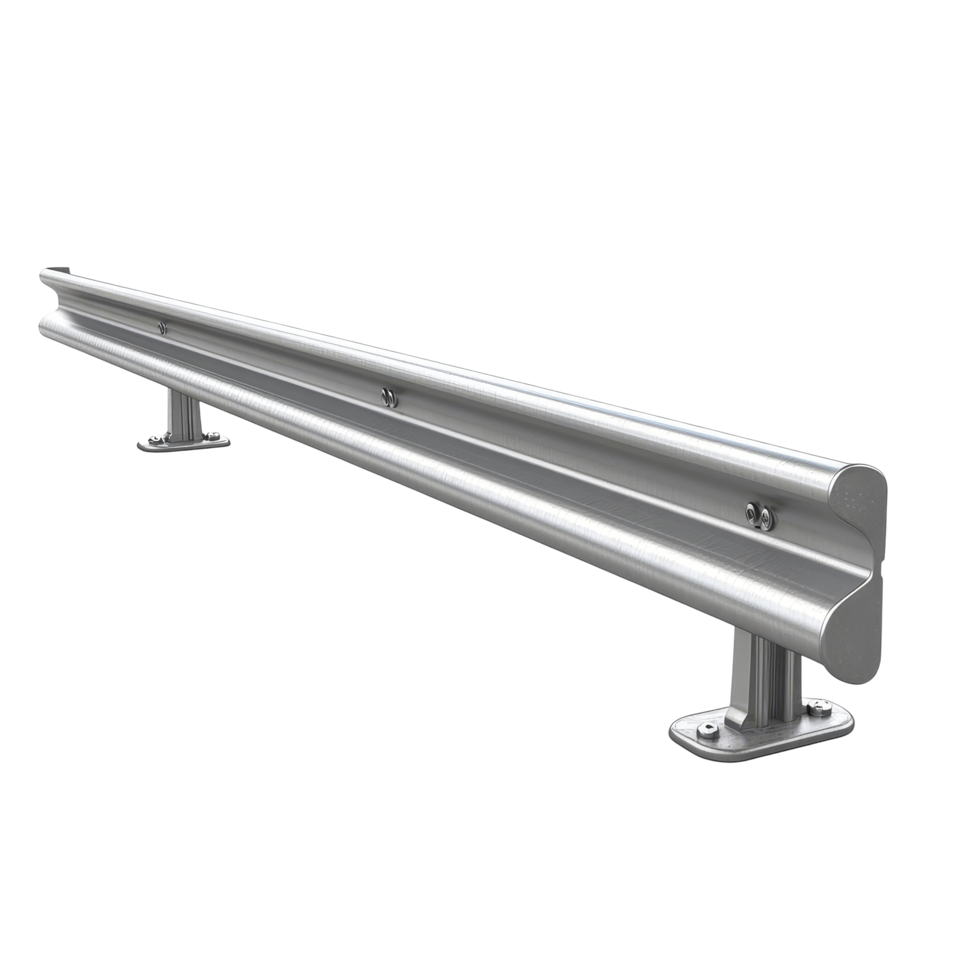 Guardrail for road protection isolated on a transparent background for construction and safety purposes, Guardrail for Road Protection Isolated on transparent background png