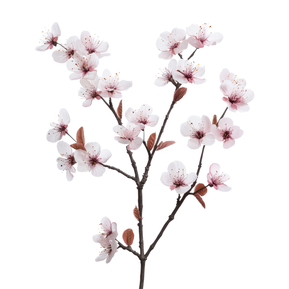 Spring elegance captured in a cherry blossom branch isolated on a clean transparent background, Spring Elegance Cherry Blossom Branch isolated on transparent background png