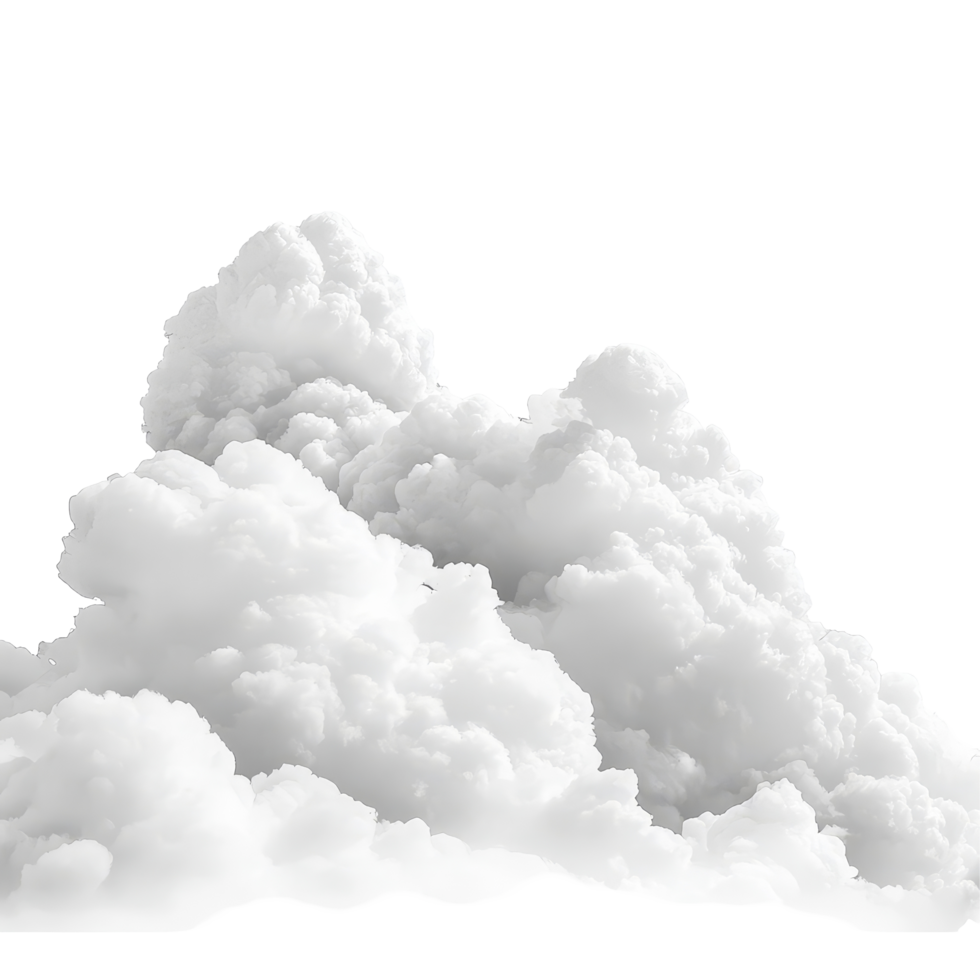 A beautiful display of transparent clouds against a blank transparent background, creating a serene and minimalist atmosphere, transparent clouds on transparent background png
