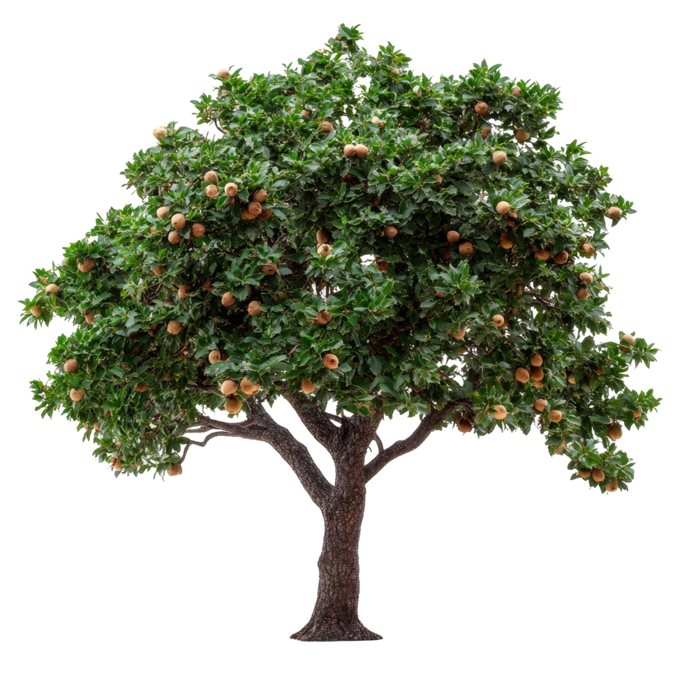 Soap nut tree with rich foliage and fruit highlighting its natural beauty, isolated on a bright transparent background, Soap nut tree isolated on transparent background png