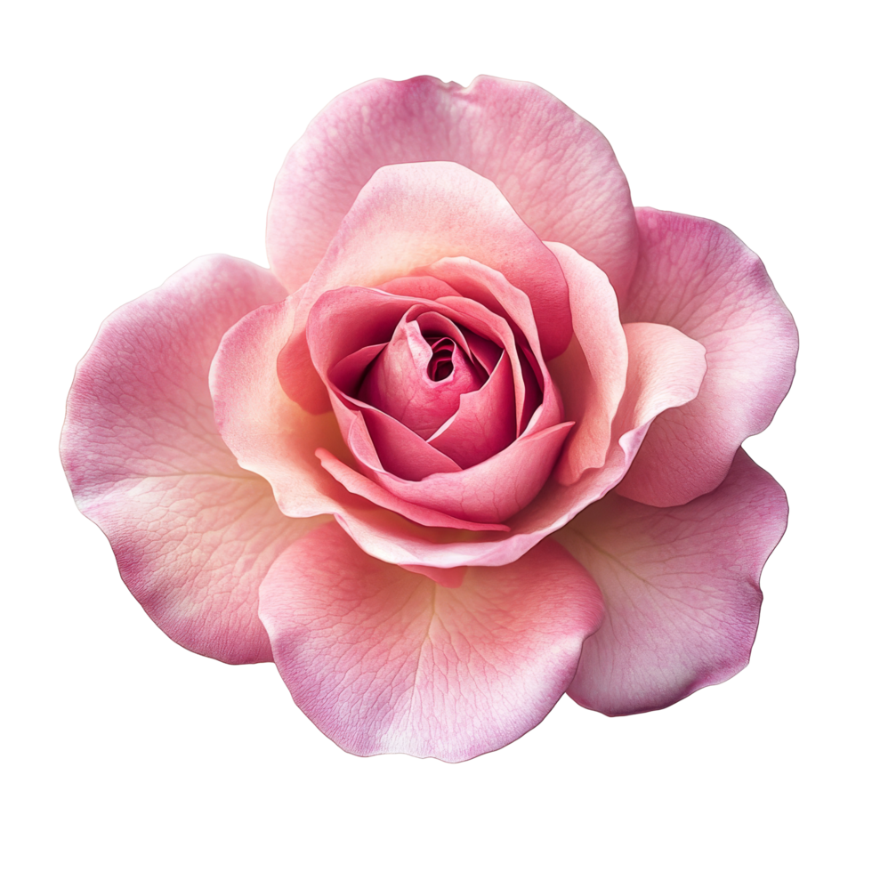 A delicate single petal pink rose flower isolated on a clean transparent background for serene floral inspiration, single petal pink rose flower isolated on transparent backgroud png