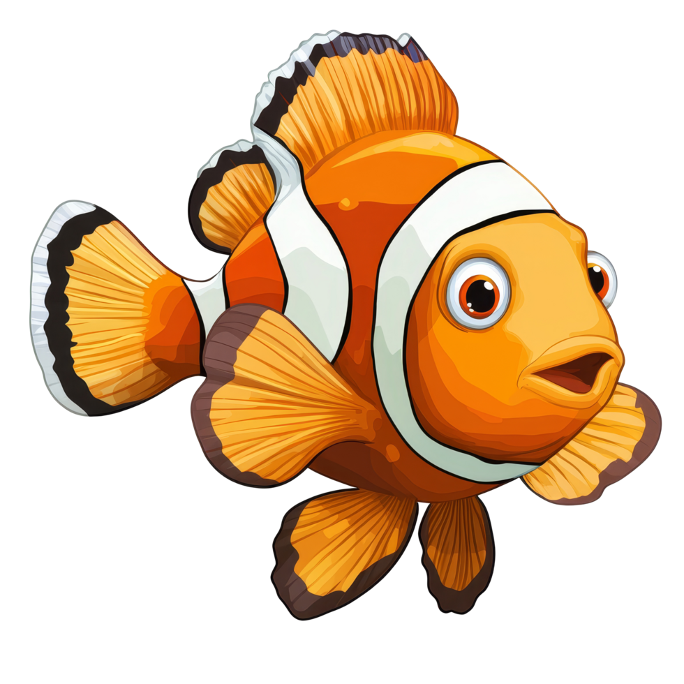 Clownfish Nemo swimming gracefully in a vibrant display against a clean transparent backdrop, Clownfish Nemo Isolated on transparent background png