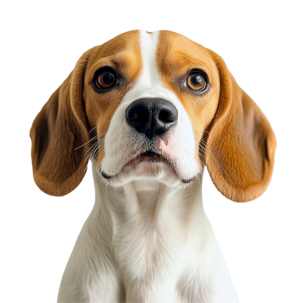 Adorable beagle dog with expressive eyes on a soft transparent background, Adorable Beagle Dog with transparent background png