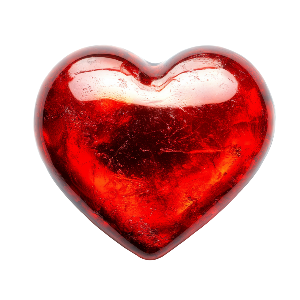 A vibrant red heart isolated on a transparent background symbolizing love and affection in a minimalistic design, red heart isolated on transparent background png
