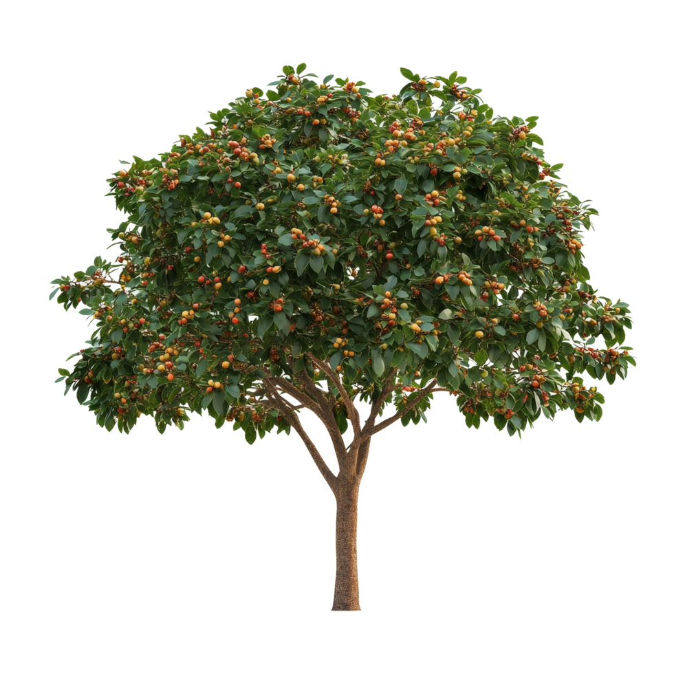 Soap nut tree with ripe fruit isolated on a transparent background showcasing its lush green foliage, Soap nut tree isolated on transparent background png