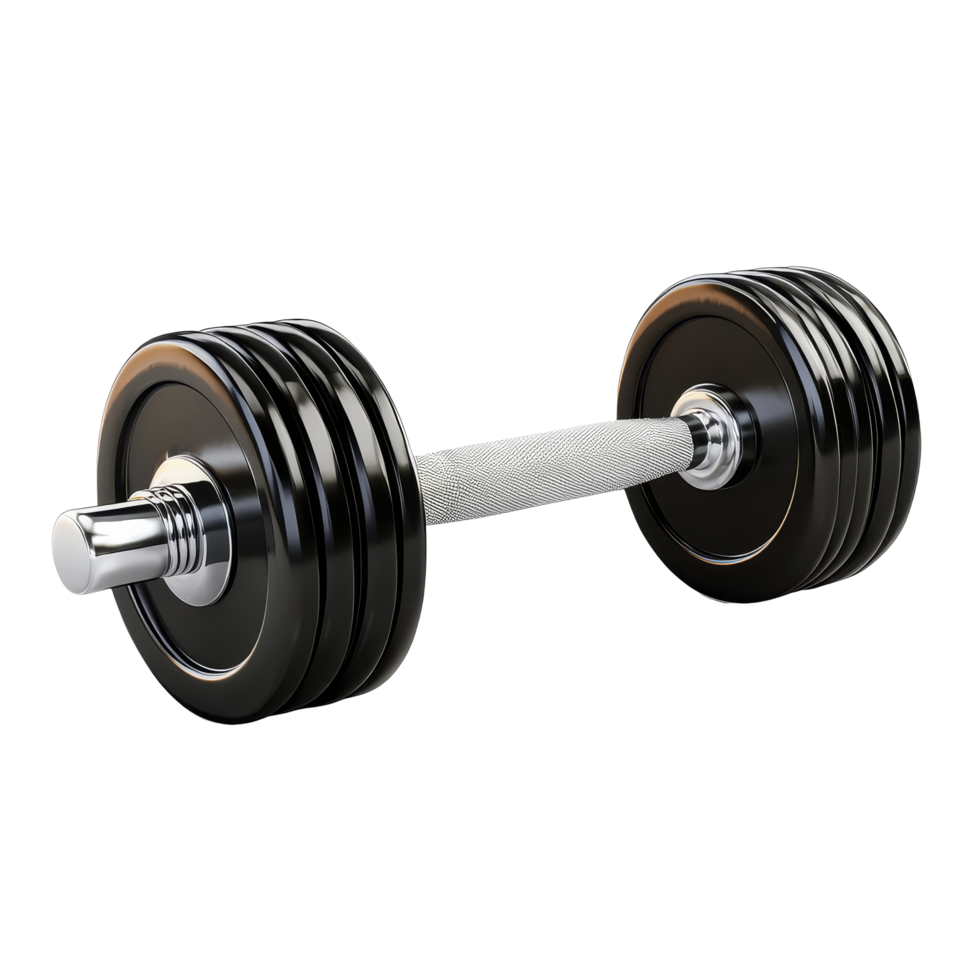 Highquality dumbbell on a clean transparent background suitable for fitness and weightlifting exercises at home or gym, dumbbell isolated isolated on transparent background png