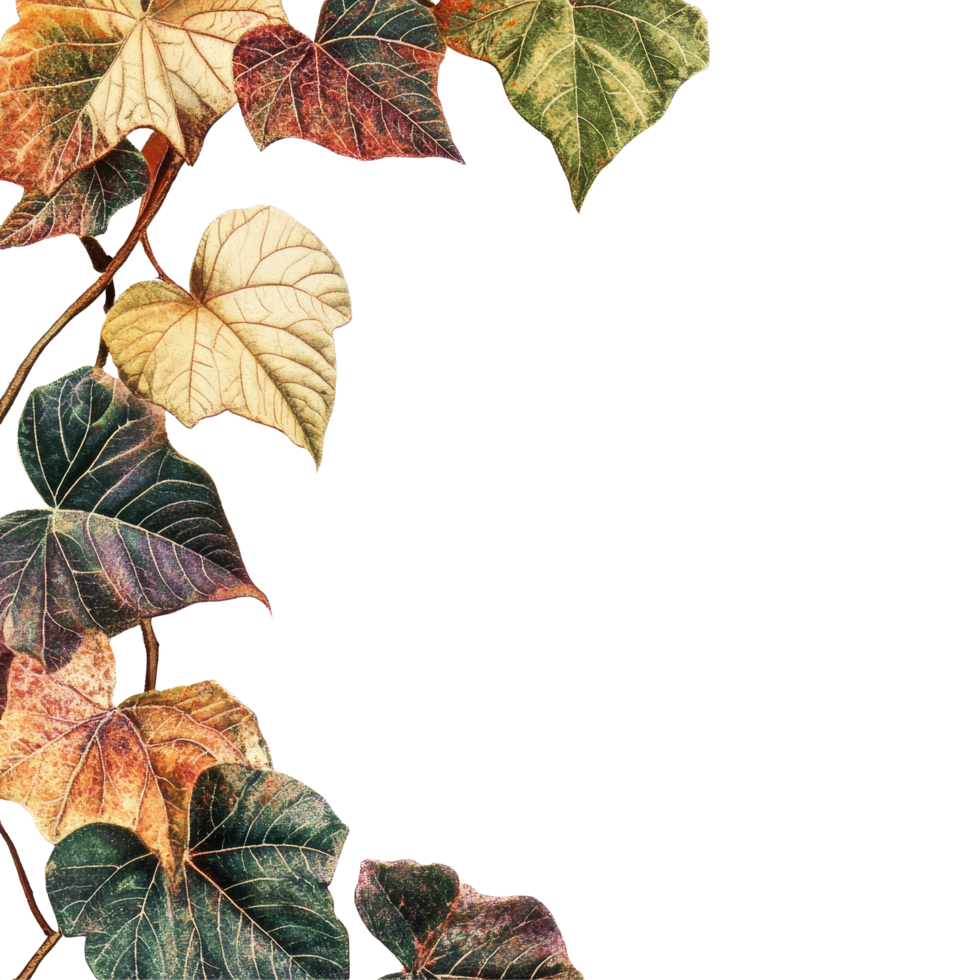 Beautiful autumn leaves background with a variety of colors for creative design projects, Feuille background png