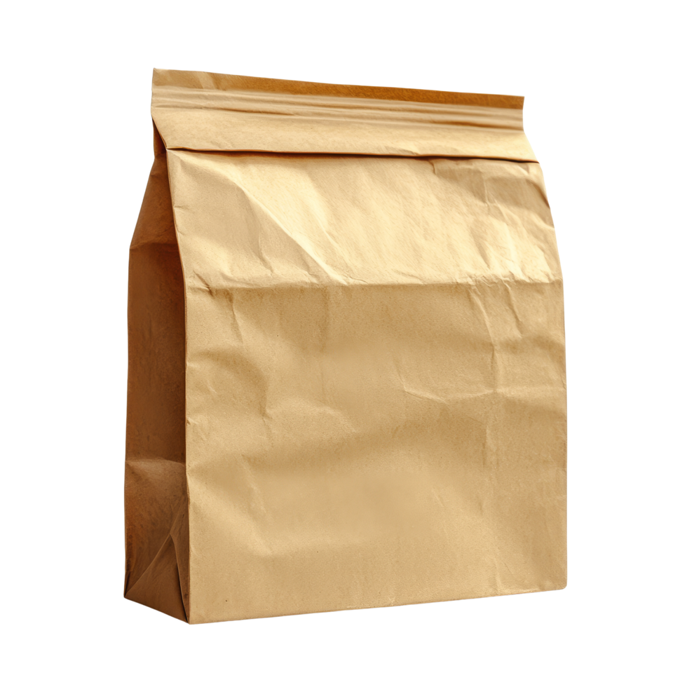 Brown paper bag isolated on a transparent background, perfect for packaging and storage purposes, Brown paper bag isolated png