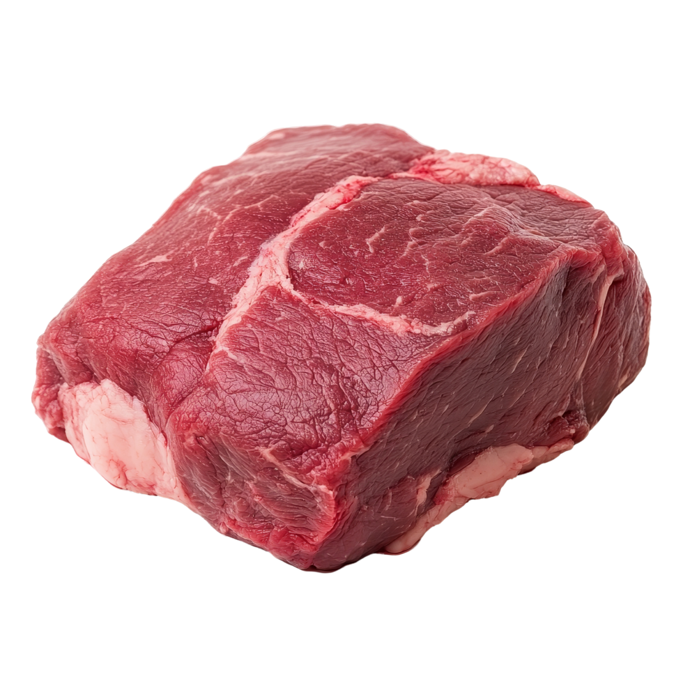 Fresh isolated raw beef loin cut, showcasing its rich red color and marbled texture, ideal for cooking, Isolated raw beef loin meat part png
