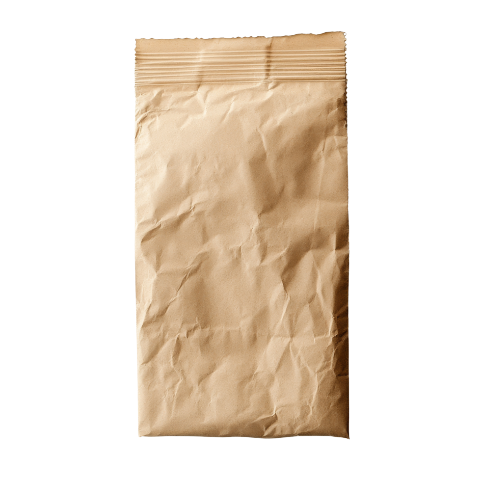 Simple paper packet resting on a transparent background, illustrating minimalism and packaging design concepts, paper packet on a transparent background png
